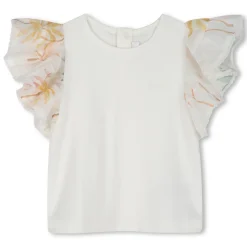 Discount CHLOE T-shirt bimatière OFFWHITE