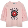Sale KENZO KIDS T-shirt bimatière avec imprimé ENGLISH ROSE