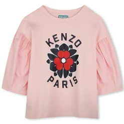 Sale KENZO KIDS T-shirt bimatière avec imprimé ENGLISH ROSE