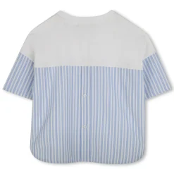 Online KARL LAGERFELD KIDS T-shirt bimatière avec imprimé BLANC BLEU