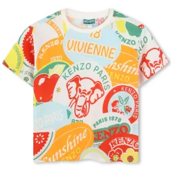 Hot KENZO KIDS T-shirt coton manches courtes MULTICO