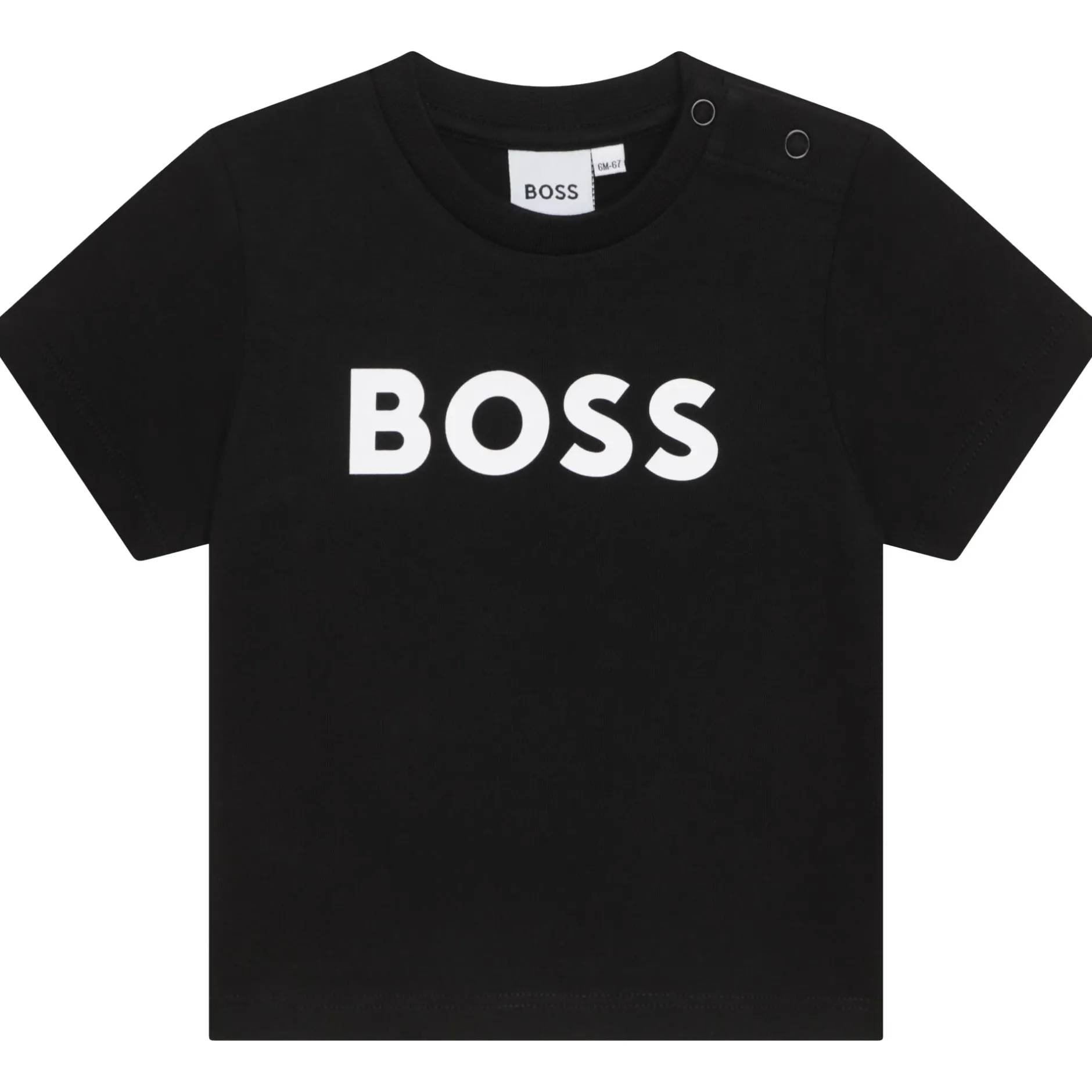 Online BOSS T-shirt coton manches courtes BLACK
