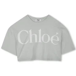 Fashion CHLOE T-shirt court avec grand logo MILKY GREEN