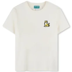 Sale KENZO KIDS T-shirt en coton à badge brodé OFFWHITE
