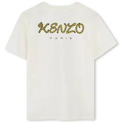 Sale KENZO KIDS T-shirt en coton à badge brodé OFFWHITE