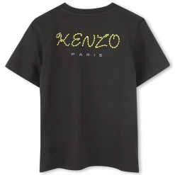 Hot KENZO KIDS T-shirt en coton à badge brodé SLATE