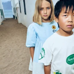 Outlet KENZO KIDS T-shirt en coton à col rond OFFWHITE