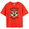 Clearance KENZO KIDS T-shirt en coton avec imprimé ROUGE VIF