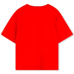 Clearance KENZO KIDS T-shirt en coton avec imprimé ROUGE VIF