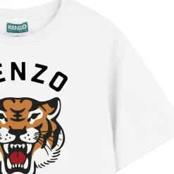 Discount KENZO KIDS T-shirt en coton avec imprimé BLANC