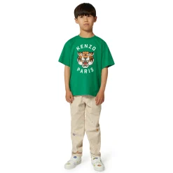 New KENZO KIDS T-shirt en coton avec imprimé LODEN
