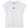 Outlet DKNY T-shirt fluide en coton BLANC