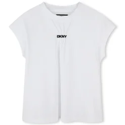 Outlet DKNY T-shirt fluide en coton BLANC