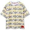 Discount HUGO T-shirt imprimé intégral BLANC JAUNE