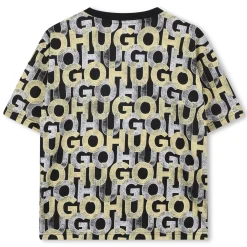 Hot HUGO T-shirt imprimé intégral NOIR JAUNE
