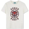 Sale KENZO KIDS T-shirt manches courtes coton OFFWHITE
