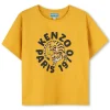 Discount KENZO KIDS T-shirt manches courtes coton JAUNEANTIQUE
