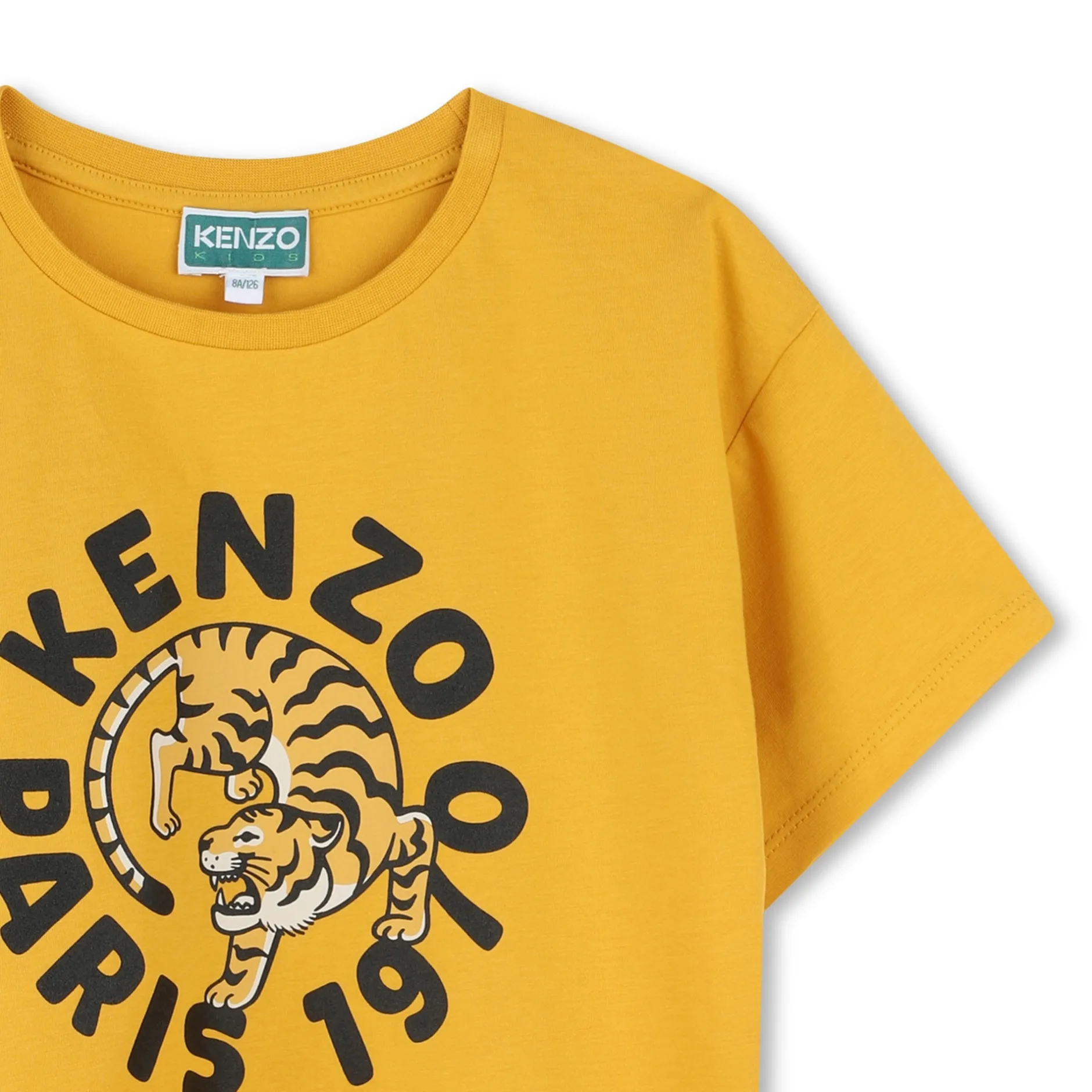 Discount KENZO KIDS T-shirt manches courtes coton JAUNEANTIQUE
