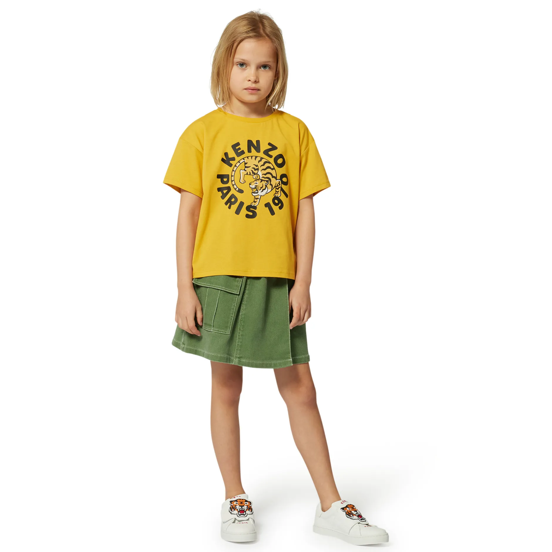Discount KENZO KIDS T-shirt manches courtes coton JAUNEANTIQUE