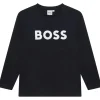 Discount BOSS T-shirt manches longues coton BLEU CARGO