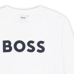 Clearance BOSS T-shirt manches longues coton BLANC