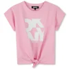 Outlet DKNY T-shirt noué en coton ROSE BUVARD