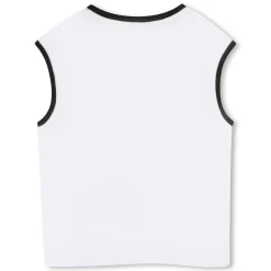 Fashion KARL LAGERFELD KIDS T-shirt sans manche à imprimé BLANC