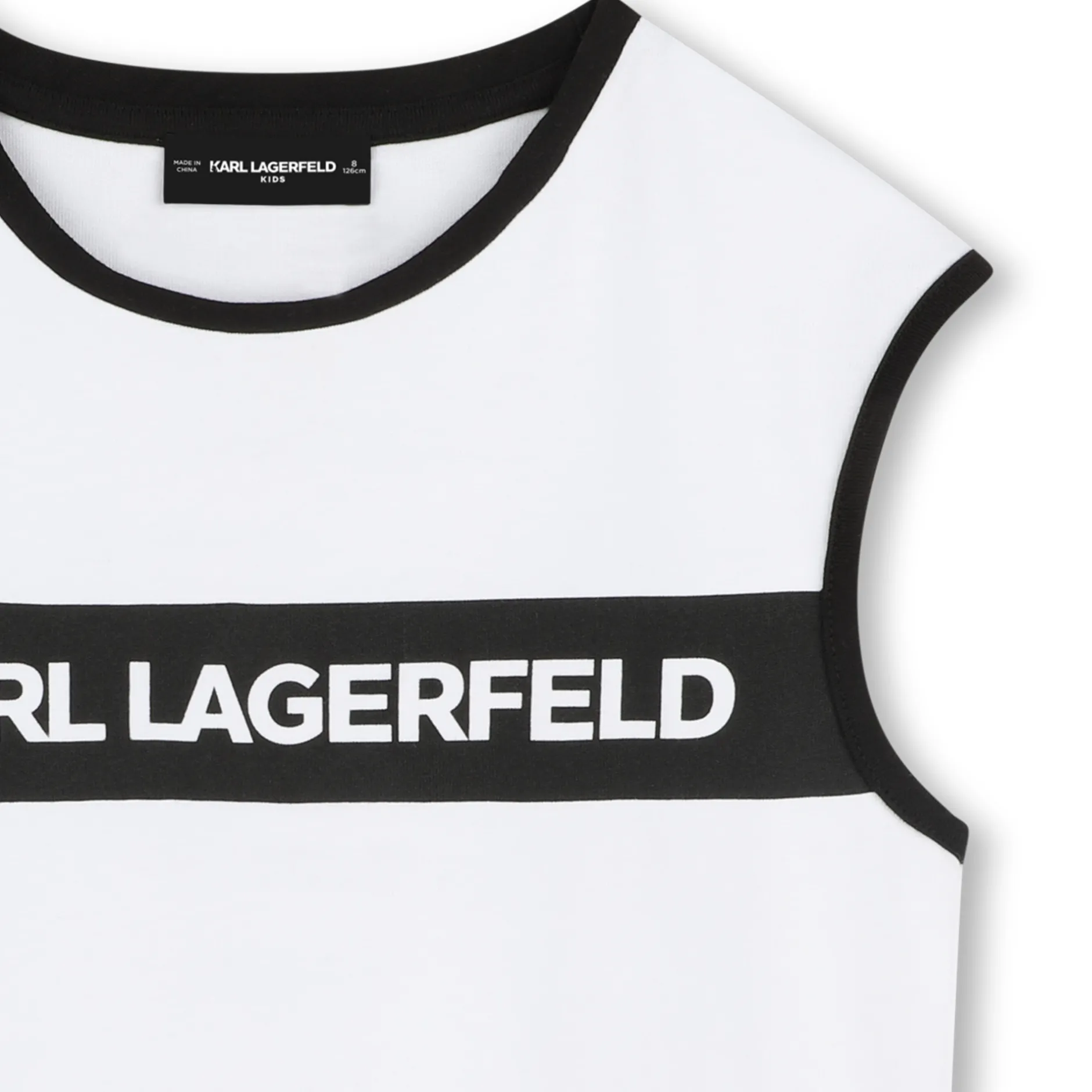 Fashion KARL LAGERFELD KIDS T-shirt sans manche à imprimé BLANC