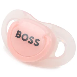 Sale BOSS Tétine siglée en silicone BABY PINK