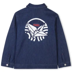 Fashion KENZO KIDS Veste en jean en coton DBLE STONE+BROSSAGE