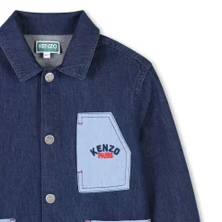 Fashion KENZO KIDS Veste en jean en coton DBLE STONE+BROSSAGE