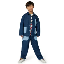 Fashion KENZO KIDS Veste en jean en coton DBLE STONE+BROSSAGE