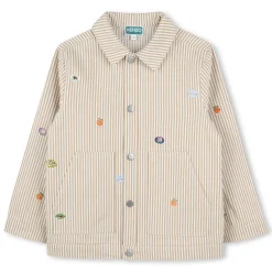 Hot KENZO KIDS Veste rayée en sergé de coton PALE TRENCH