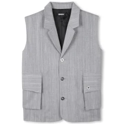 Discount DKNY Veste sans manche à rayures GRIS CLAIR CHINE
