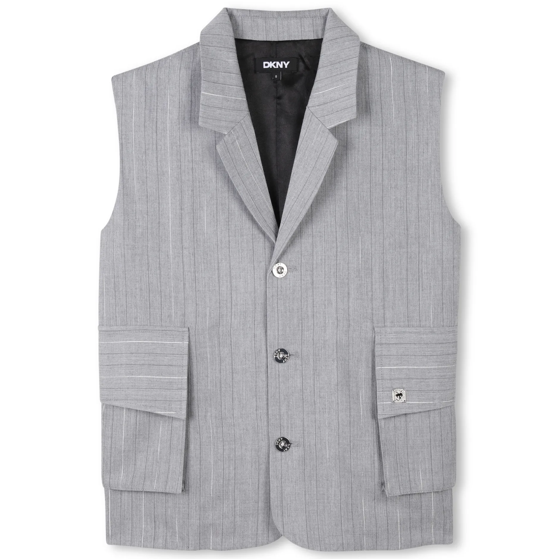 Discount DKNY Veste sans manche à rayures GRIS CLAIR CHINE